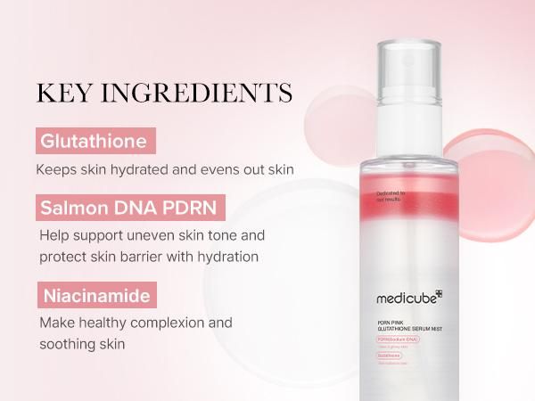 اسپری سرم صورت مدیکیوب PDRN Pink Glutathione Serum Mist | حجم 100 میلیلیتر - Image 3
