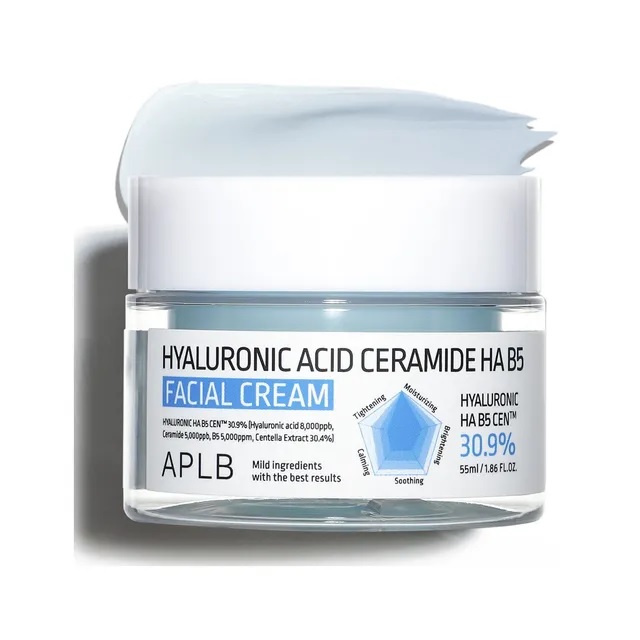 کرم صورت هیالورونیک اسید سرامید HA B5 ایپیالبی (APLB Hyaluronic Acid Ceramide HA B5 Facial Cream)